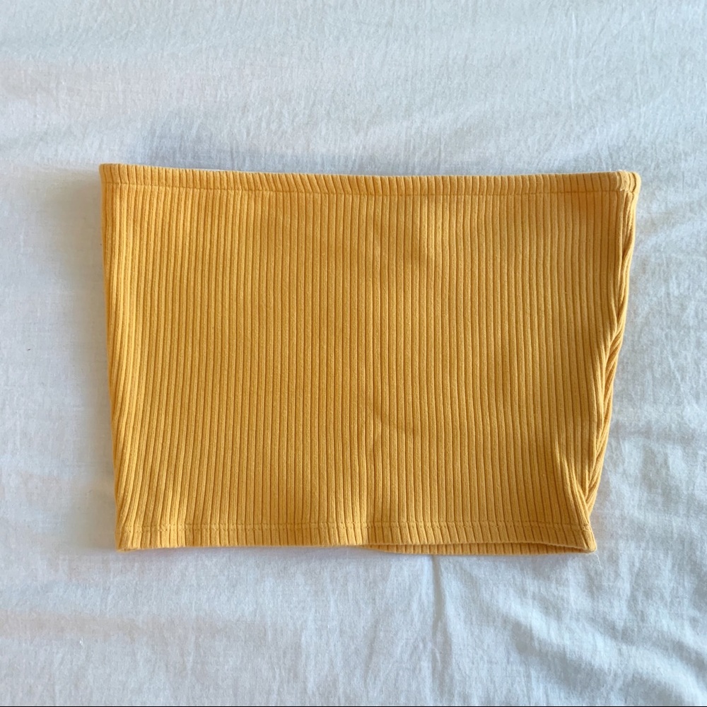 Urban Outfitters Yellow Ribbed Tube Top